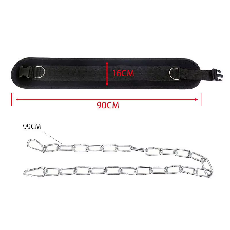 Ceinture de trempage spécifique au gymnastique avec chaîne en métal robuste pour la musculation et les tractions