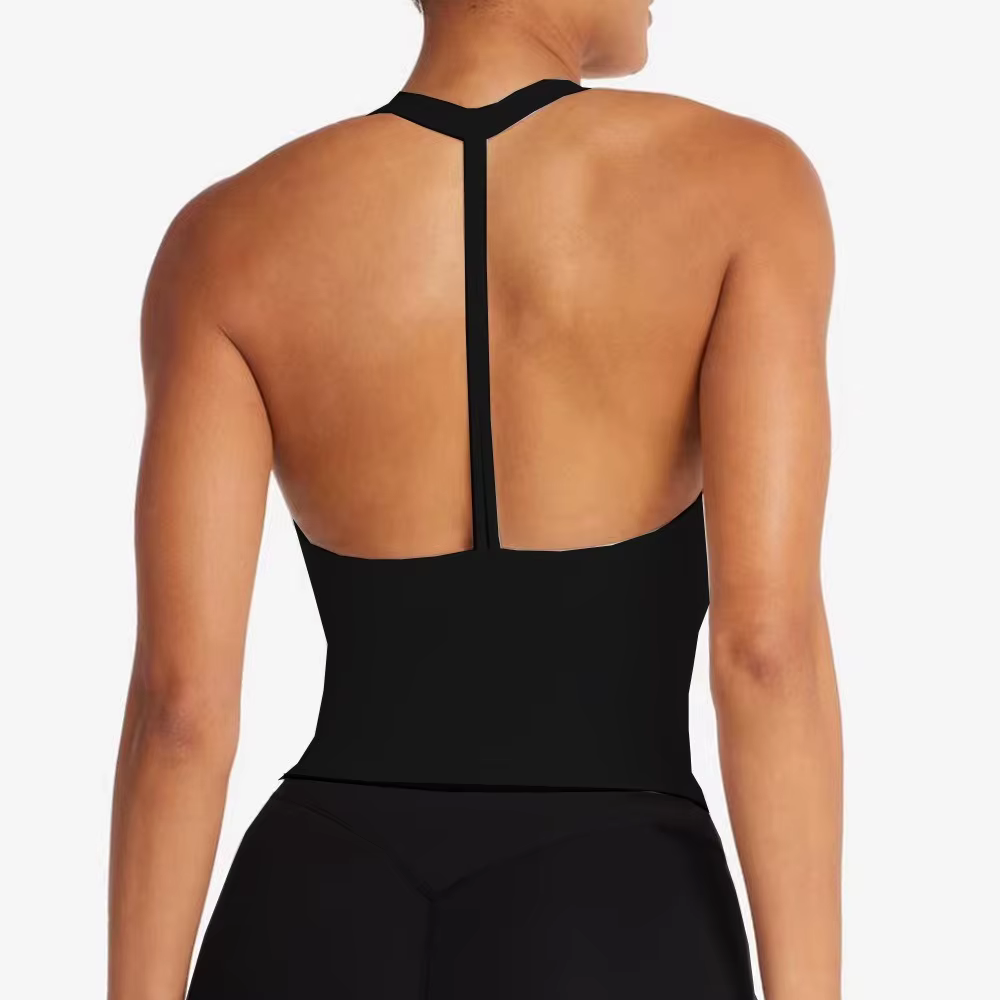 Débardeur de sport sexy pour femme avec soutien-gorge intégré et coussinets
