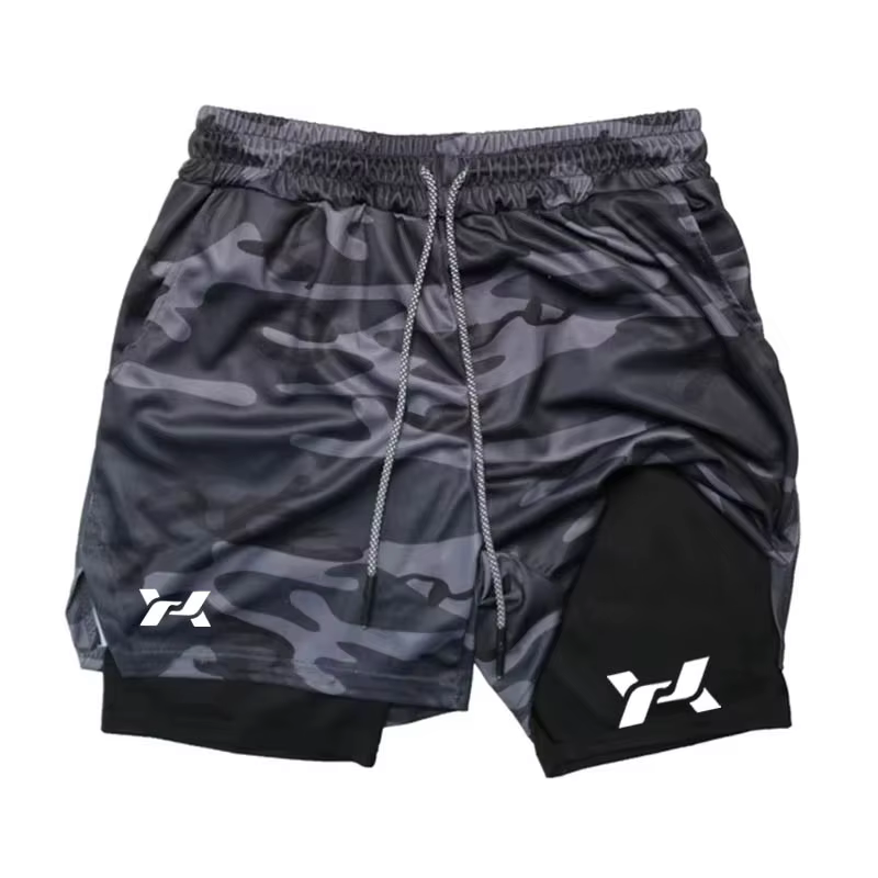 Shorts de course pour hommes 2 en 1