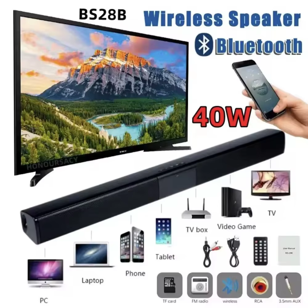 Haut-parleur Bluetooth sans fil puissant pour home cinéma, ordinateur, télévision, voiture, barre de son, caisson de basses, radio, caixa de som