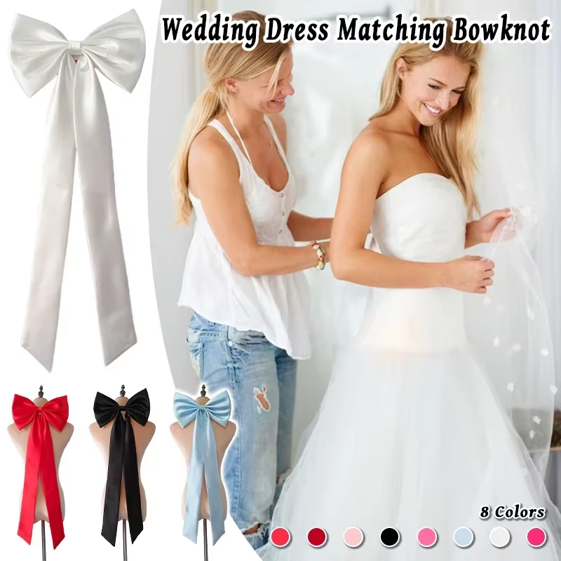 Accessoire de nœud papillon de mariage pour robe de mariée détachable avec épingle, robe de mariée élégante assortie, nœud décoratif à faire soi-même