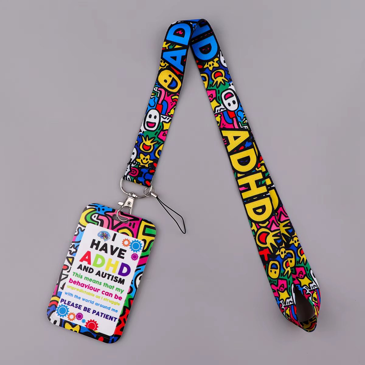 Lanière médicale tdah pour clés, couverture de carte d'identité, porte-Badge, médecin, infirmière, téléphone, sangles de cou, porte-clés, accessoires en corde