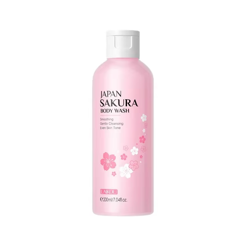 LAIKOU Sakura Gel douche longue hydratant lisse longue durée parfum mousse douce nettoyage du corps produit de bain 200ml