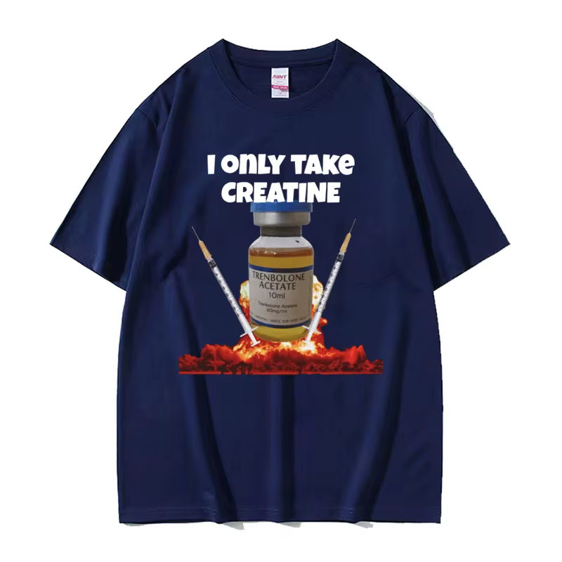 J'ai seul prendre la créatine drôle salle de sport Meme graphique T-shirts hommes surdimensionné haute qualité T-shirt