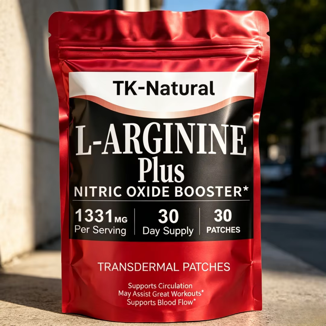 30 Patchs Transdermiques Stimulants d'Oxyde Nitrique avec Mélange de L-Arginine et L-Citrulline pour Soutenir l'Énergie et les Performances