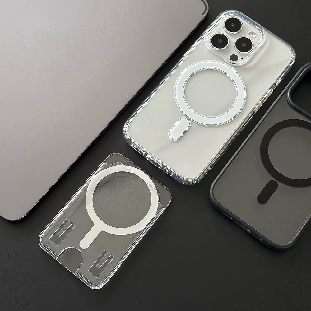 Clair Acrylique Magnétique Photo Carte Sac Pour iPhone 16 13 12 11 14 15 17 Pro Max Air Plus Magsafe Cas Portefeuille Couverture Téléphone Accessoire