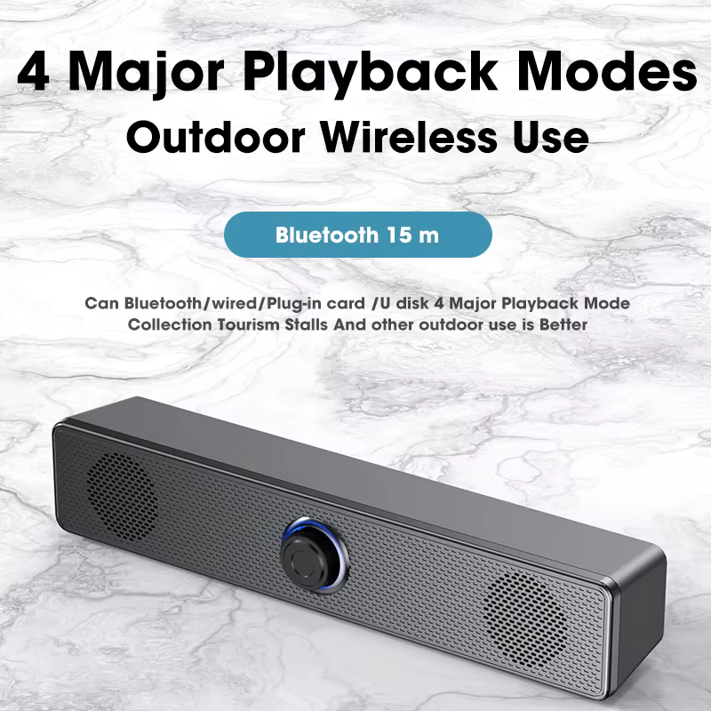 Barre de son pour PC, haut-parleur Bluetooth filaire/sans fil, barre de son alimentée par USB 4D pour TV, ordinateur portable, jeu, système Audio Surround pour Home cinéma