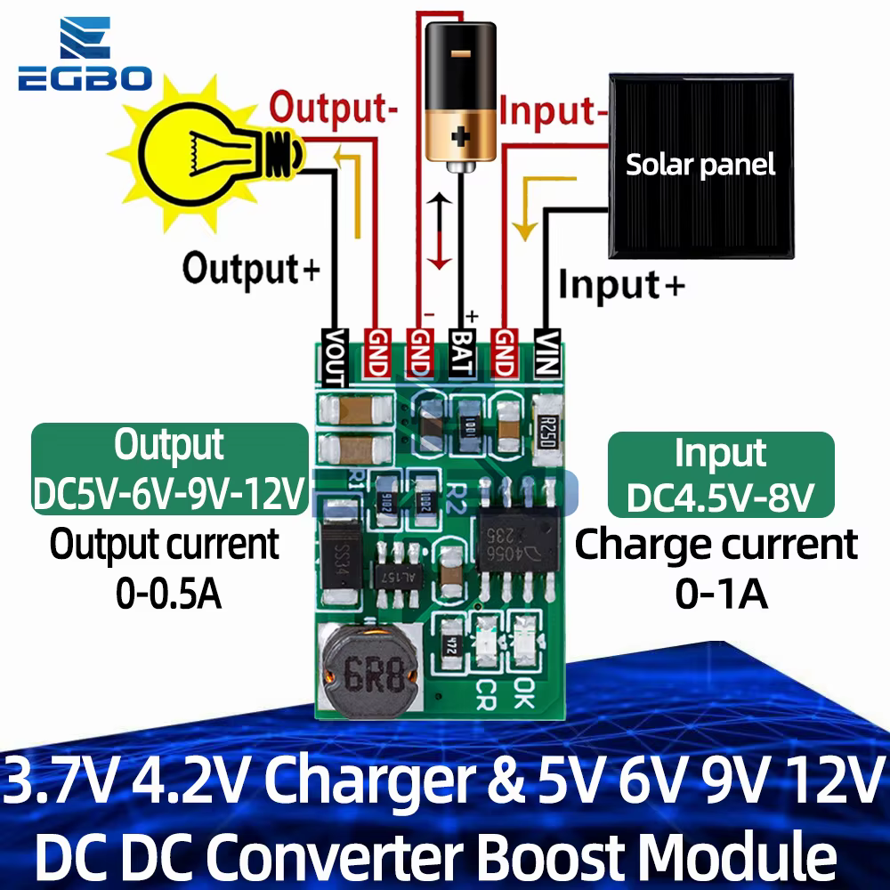 1 ~ 5 pièces 3.7V 4.2V chargeur 5V 6V 9V 12V carte de décharge DC-DC Boost convertisseur chargeur carte de déchargeur pour énergie Mobile solaire bricolage