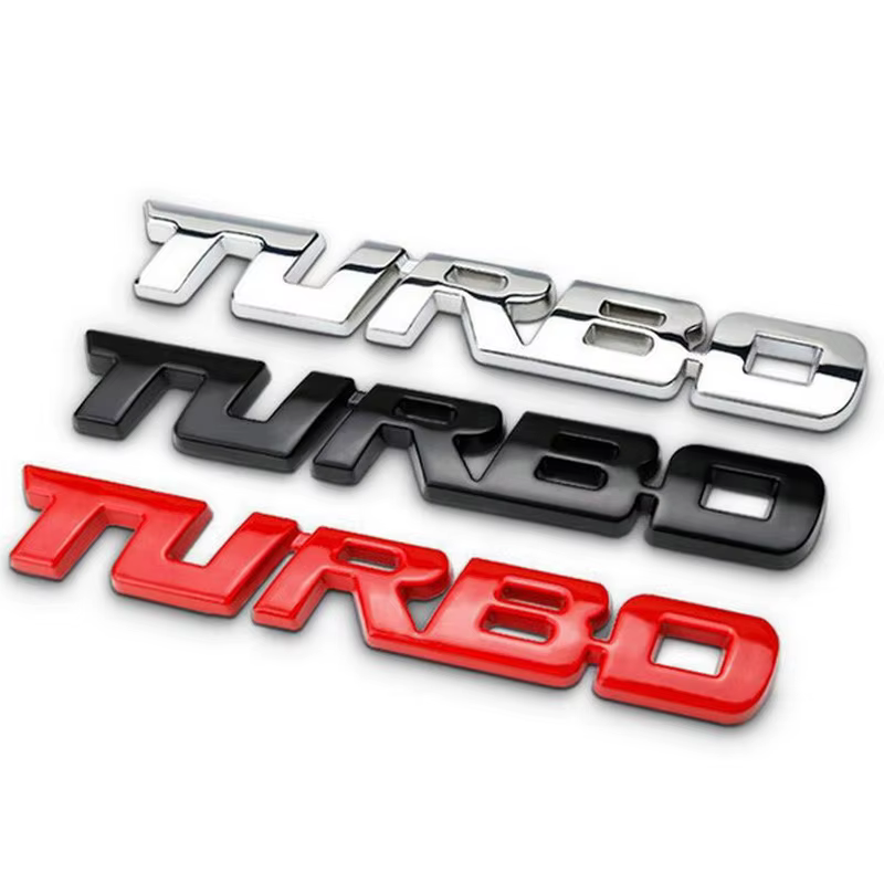 Autocollant de voiture turbocompressé en alliage métallique, insigne 3D, accessoires de modification de voiture, marquage latéral arrière, autocollant décoratif