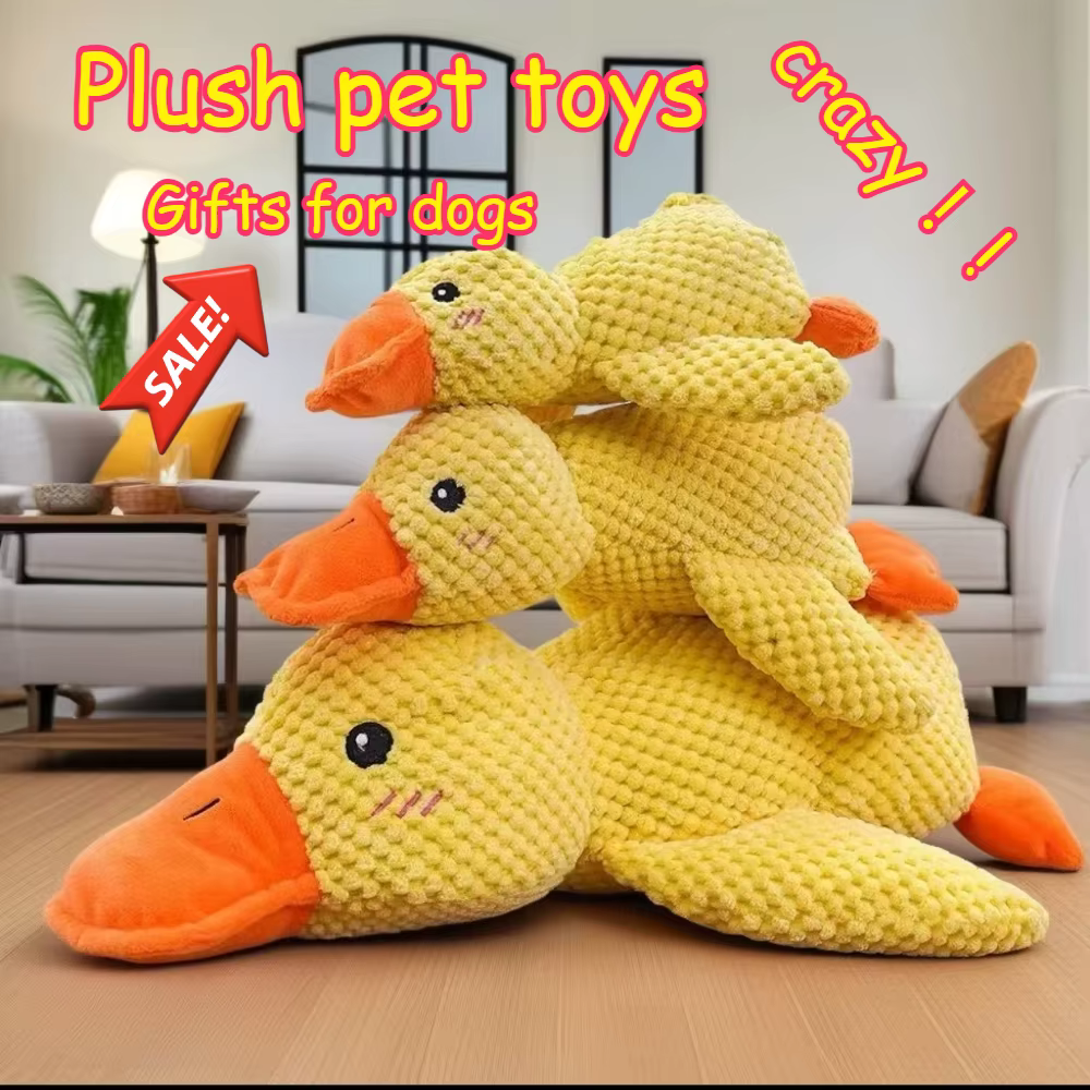 1/3 pièces d'accessoires pour chiens, jouet en peluche canard apaisant qui couine, aide au sommeil de luxe, compagnon durable pour chiot et animal de compagnie