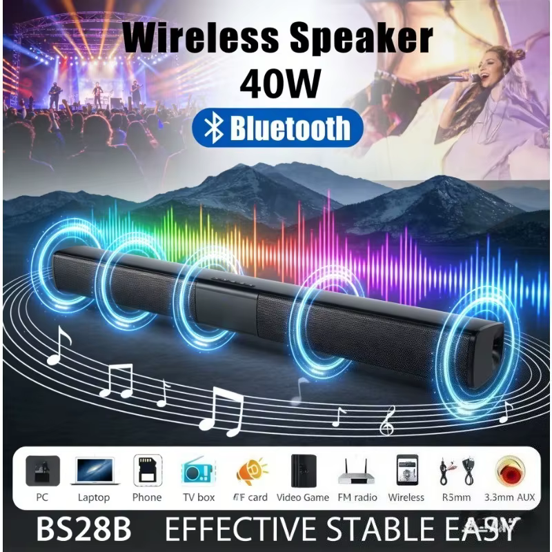 Haut-parleur Bluetooth sans fil puissant pour home cinéma, ordinateur, télévision, voiture, barre de son, caisson de basses, radio, caixa de som