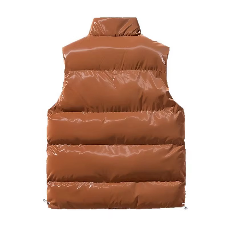 Hiver hommes chaud vers le bas gilets homme brillant col montant coupe-vent rembourré