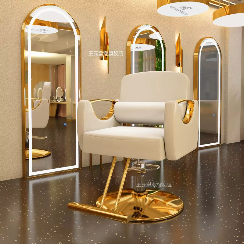 Design beauté chaise de barbier professionnel salon de coiffure plancher élégant chaise de barbier fauteuil esthétique Fotele Fryzjerskie accessoires
