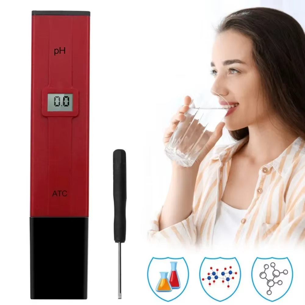 Testeur de pH numérique, testeur de qualité de l'eau, dispositif de mesure de l'acidité, pour piscine, aquarium, hydroponie, brassage maison, 0-14pH