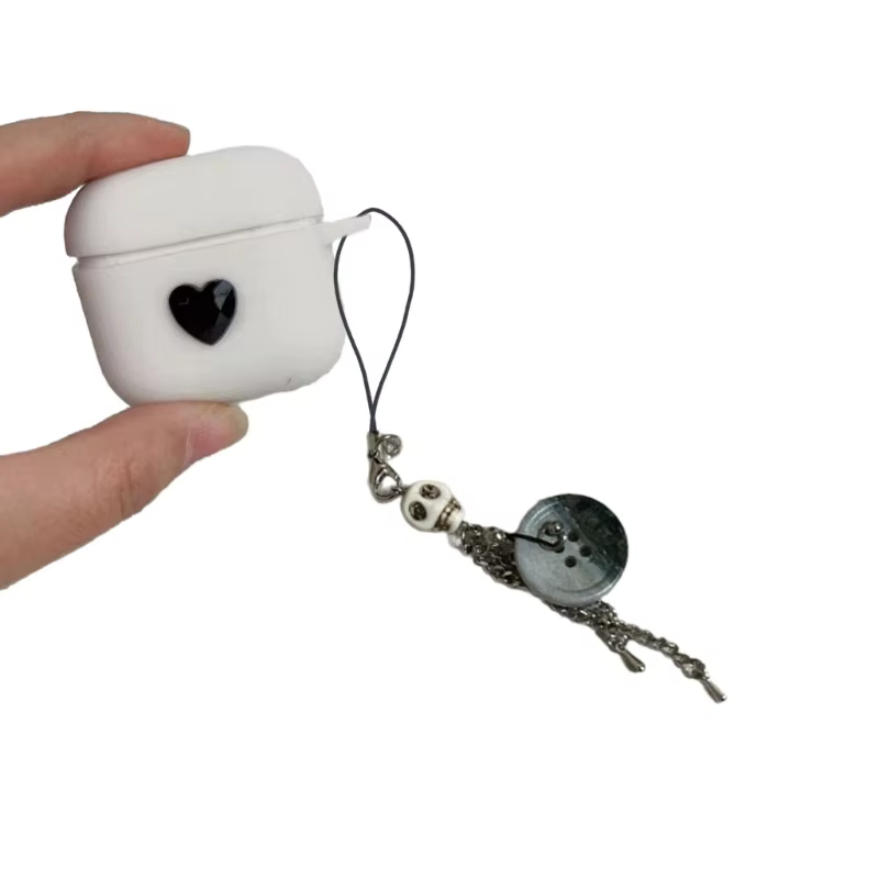 Pendentif bouton crâne Vintage, corde suspendue, chaîne téléphone, sangle, porte-clés, accessoire