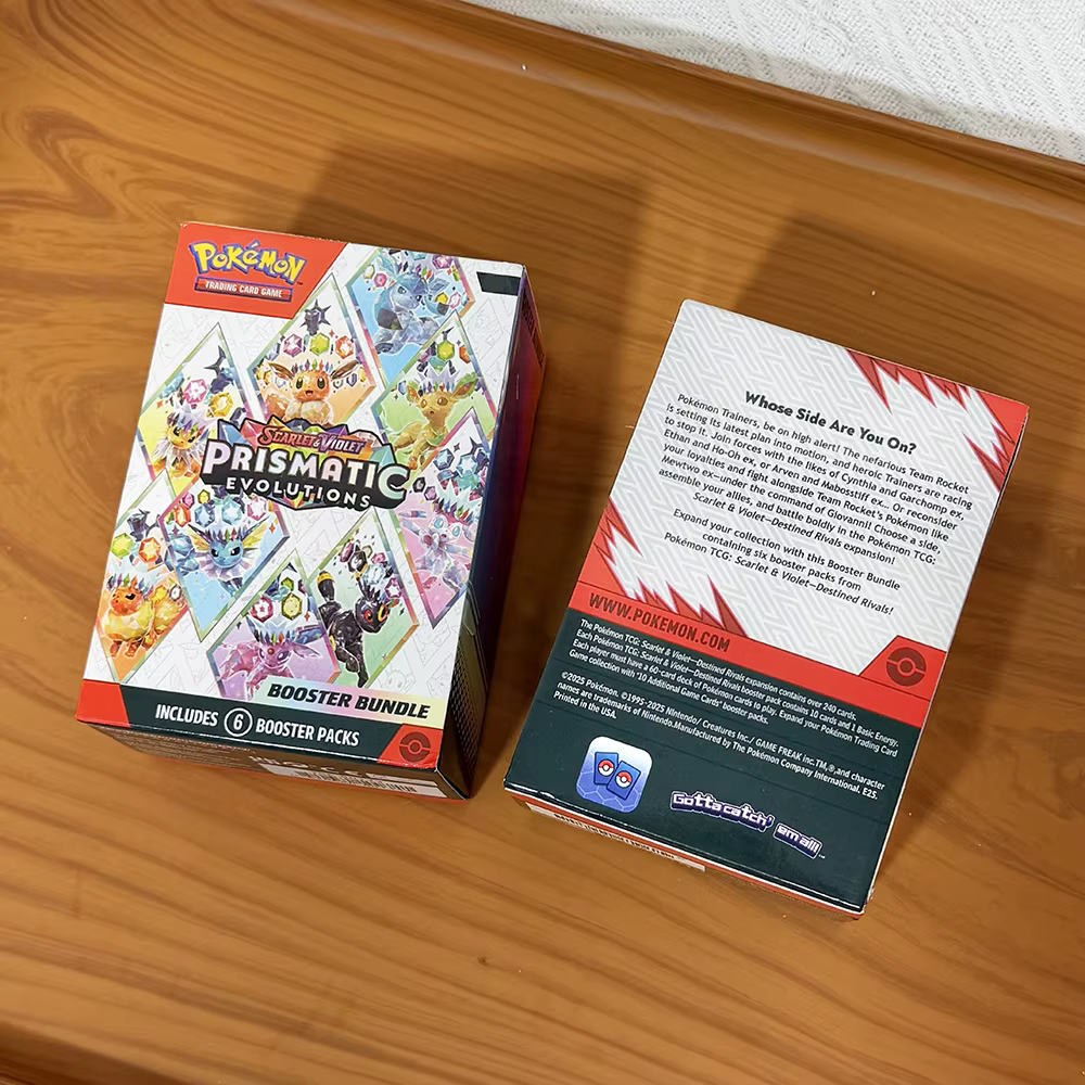 Lot de cartes Pokémon v10, paquet de boosters Destined Rivals Prismatic Evolutions Scarlet Violet 151, collection de cartes boosters anglaises, cadeaux