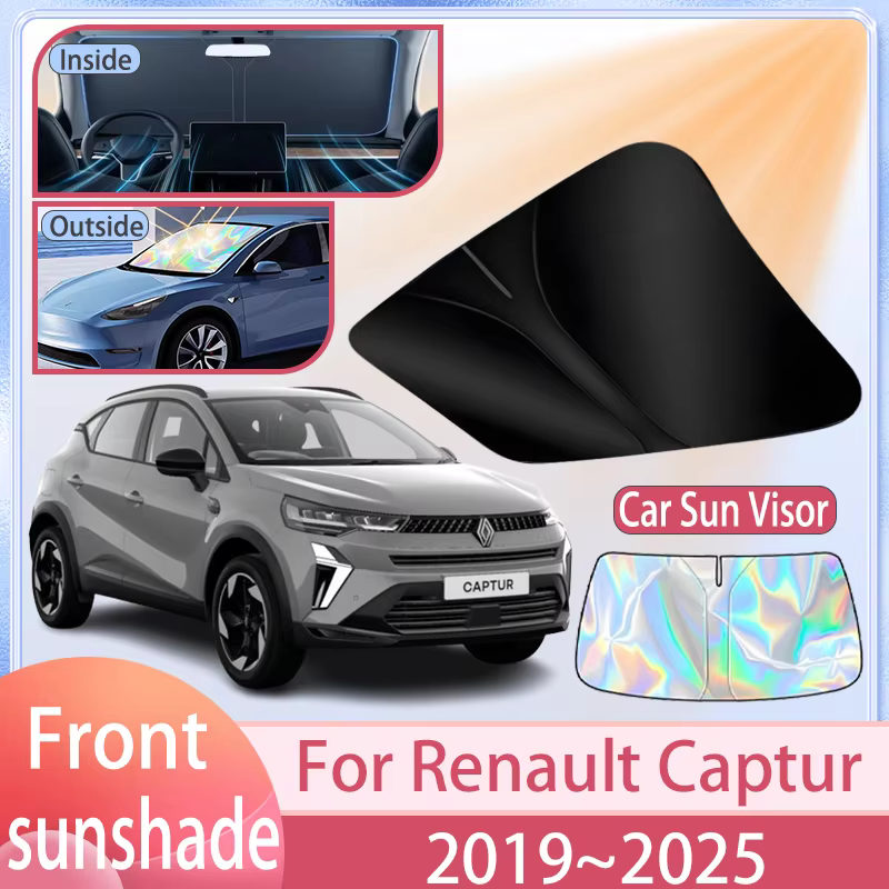 Pare-soleil de pare-brise avant de voiture pour Renault Captur 2019 ~ 2025 2024 2023, couverture de pare-soleil, accessoires de Protection Anti UV