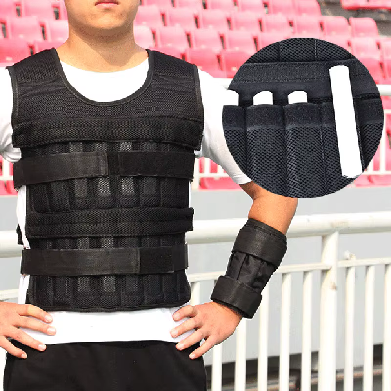Gilet lesté de 20 kg, veste de poids de chargement réglable