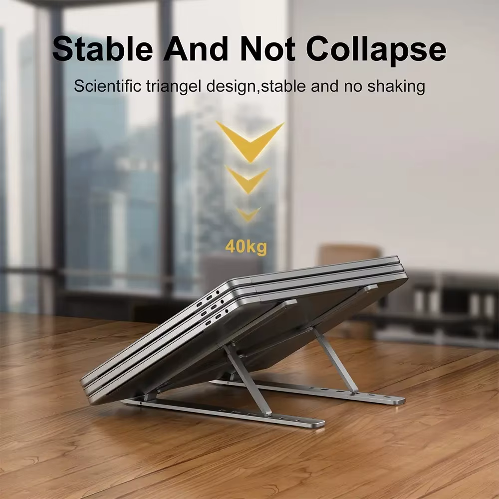 Support pliable pour ordinateur Portable, réglable, Base de Support en alliage d'aluminium pour Macbook, accessoires pour ordinateur Portable