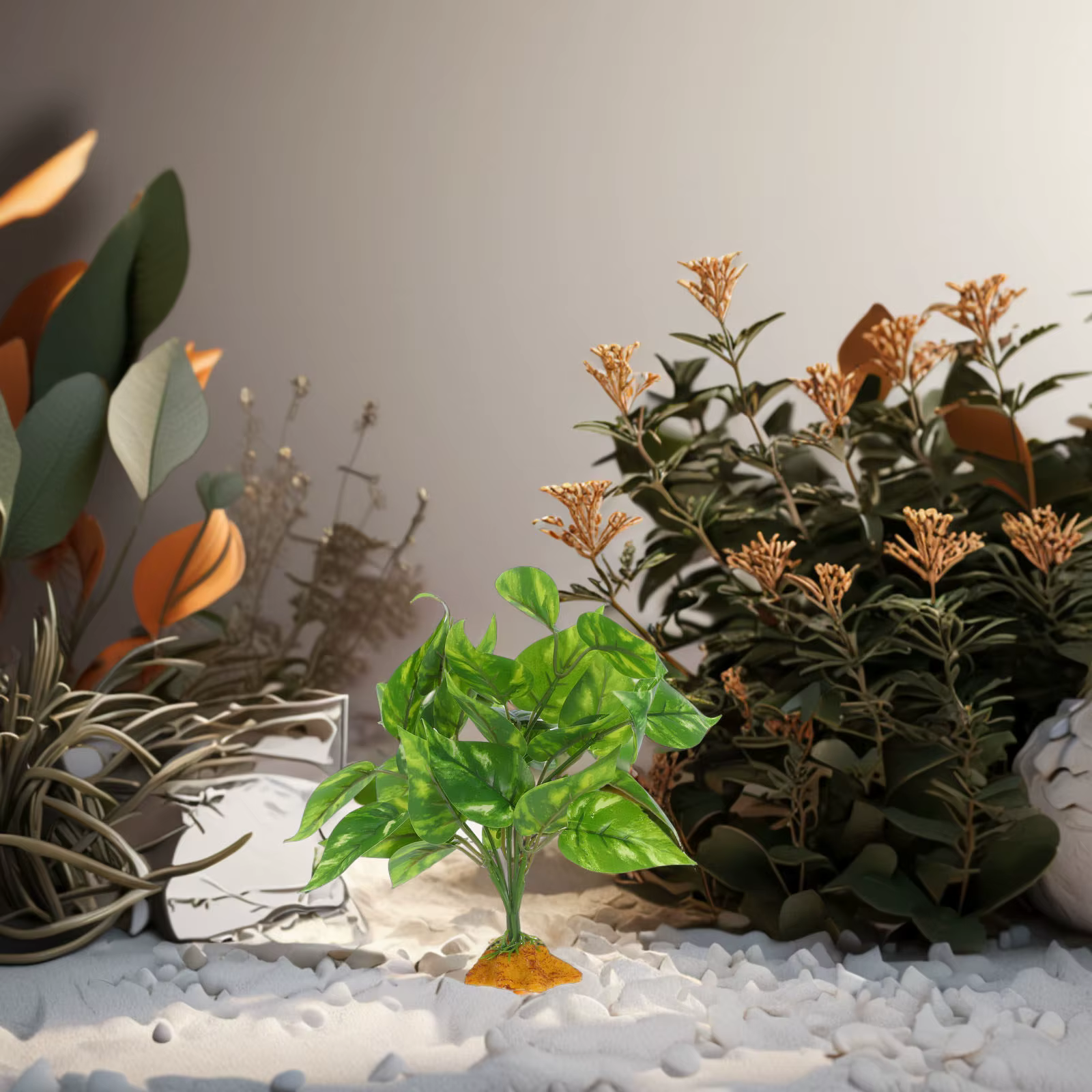 Plantes artificielles pour terrarium, habitat réaliste pour reptiles, bonsaï, plante artificielle, décoration pour terrarium de dragon barbu, accessoires pour aquarium de poissons