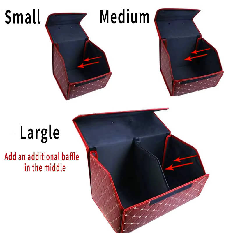 Boîte de rangement pour coffre de voiture, grande capacité, outils multi-usages automobiles, sac de rangement, rangement, rangement, cuir, pliable pour l'urgence