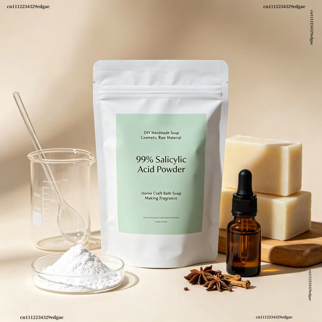 Poudre d'acide salicylique à 99 % pour la fabrication artisanale de savon cosmétique DIY, matière première pour savon de bain et parfums faits maison