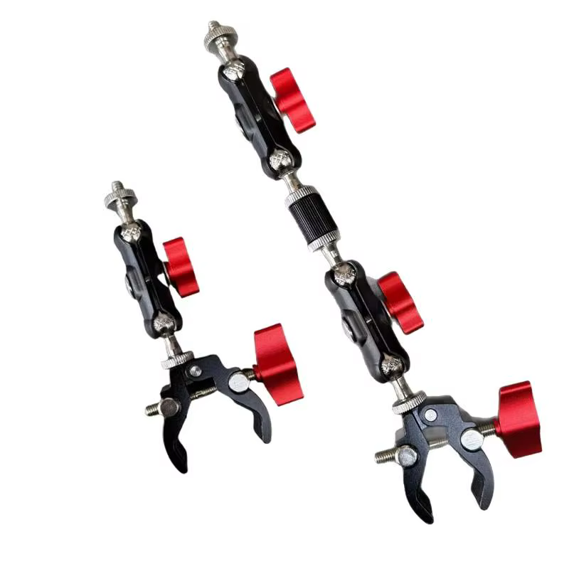 1 ensemble d'accessoires de photographie pour appareil photo, Super pince en métal avec Double tête sphérique, bras magique pour moniteur, lumière, micro, support de téléphone
