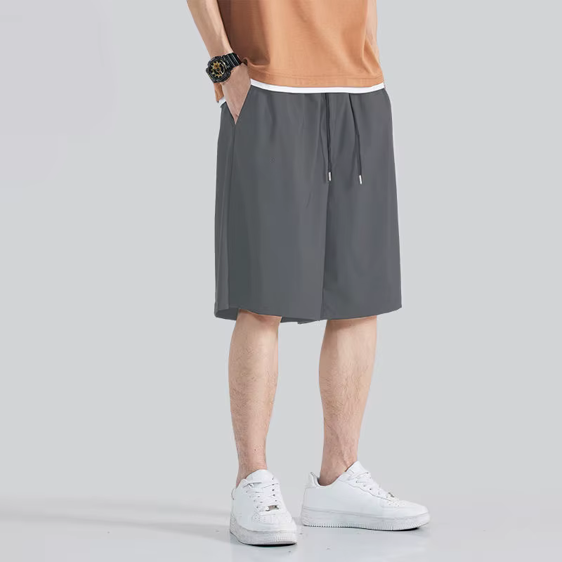 Short à taille élastique pour hommes, vêtements d'été avec cordon de serrage, séchage rapide, pantalon court pour course à pied, Fitness, sport