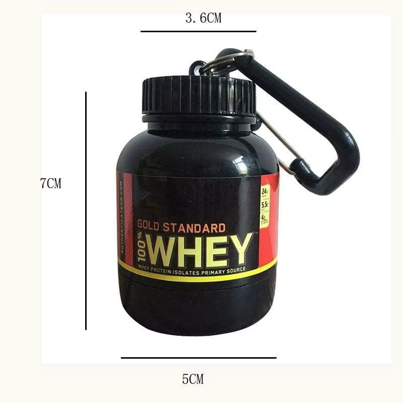 Bouteilles rechargeables de 100 ml pour poudre protéinée avec entonnoir porte-clés – Contenant portable pour
