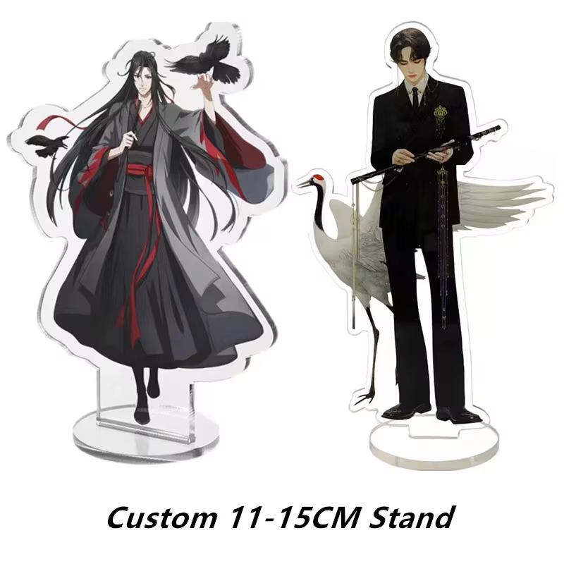 Support debout en acrylique transparent personnalisé, décoration de bureau personnalisée, anime HD brodé, accessoires de dessin animé personnalisés, signe de support