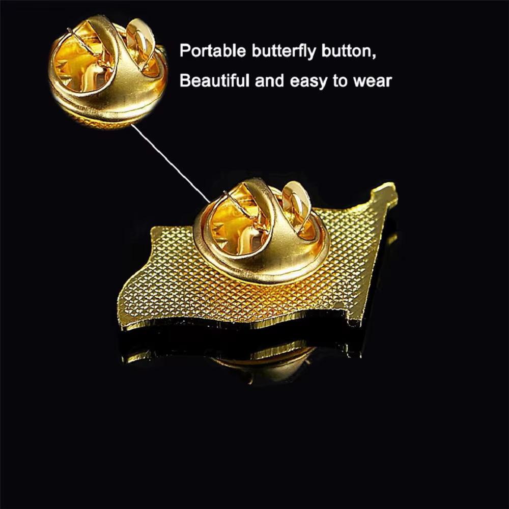 Broche drapeau 3D vague d'italie, Badge doré pour sac, drapeaux italiens, vêtements/sac, broche à revers