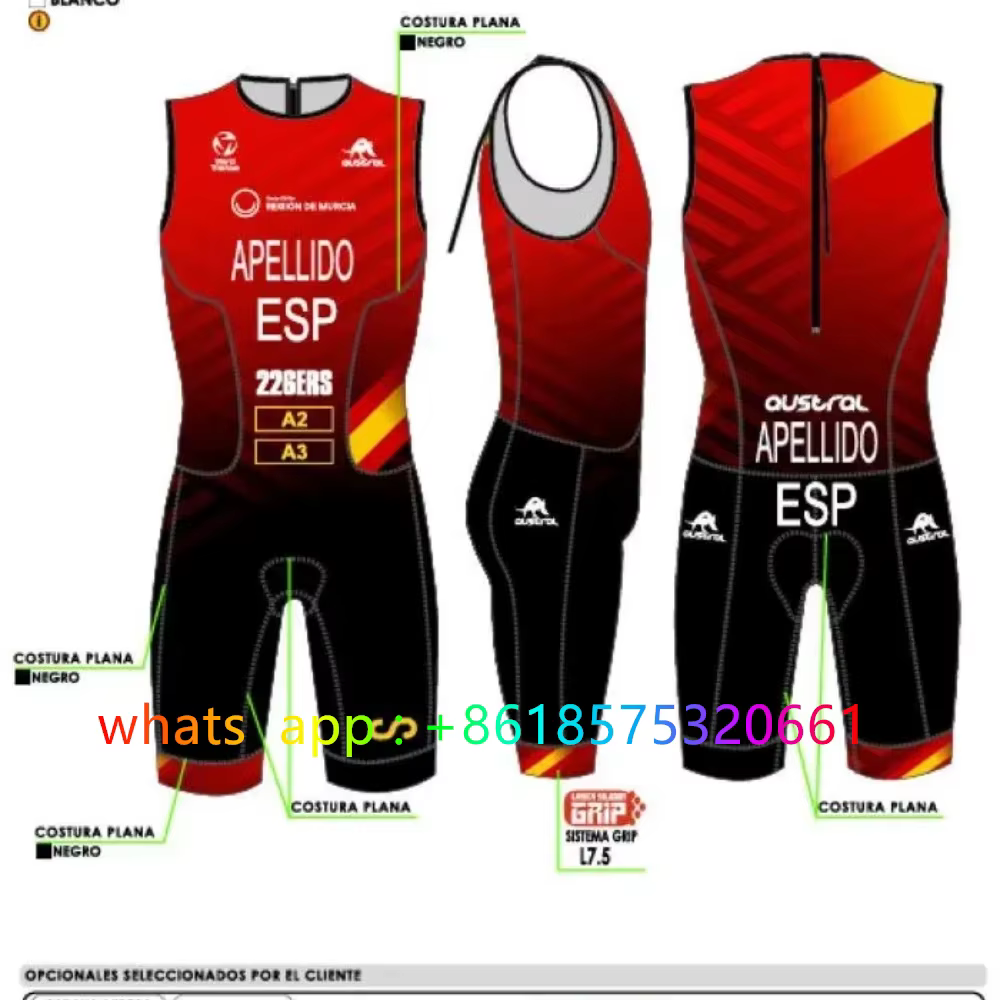 Body sans manches pour Triathlon espagnol pour hommes