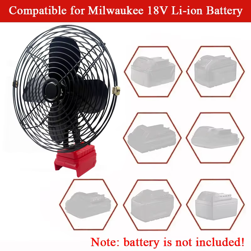 Accessoires de batterie pour Makita pour Milwaukee pour Dewalt 18V batterie au Lithium 8 pouces ventilateur électrique Table de Camping en plein air ventilateur de bureau