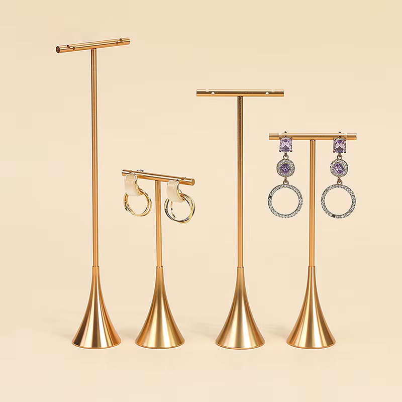 Présentoir en métal en forme de T pour boucles d'oreilles, support pour bijoux clous et pendantes, organisateur de photographie pour bagues et colliers, support de suspension pour magasin
