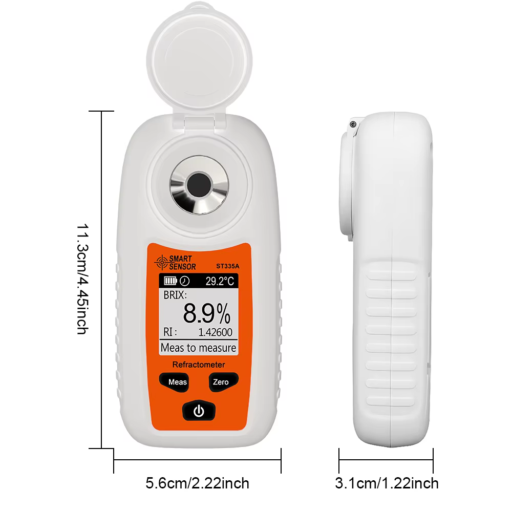Réfractomètre numérique LCD pour la mesure du taux de sucre, Brixmètre, pour jus de fruits et boissons, avec compensation automatique de température (ATC), mesure du taux de sucre 0-35%, saccharomètre
