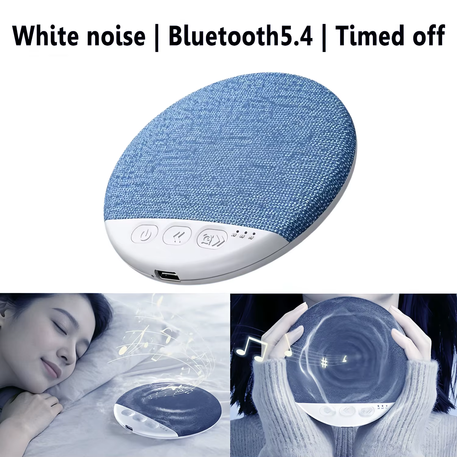 Mini haut-parleur Bluetooth portable, sons de la nature, bruit blanc, barre de son, lecteur de musique sans fil, ultra-mince, arrêt programmé, lecteur audio