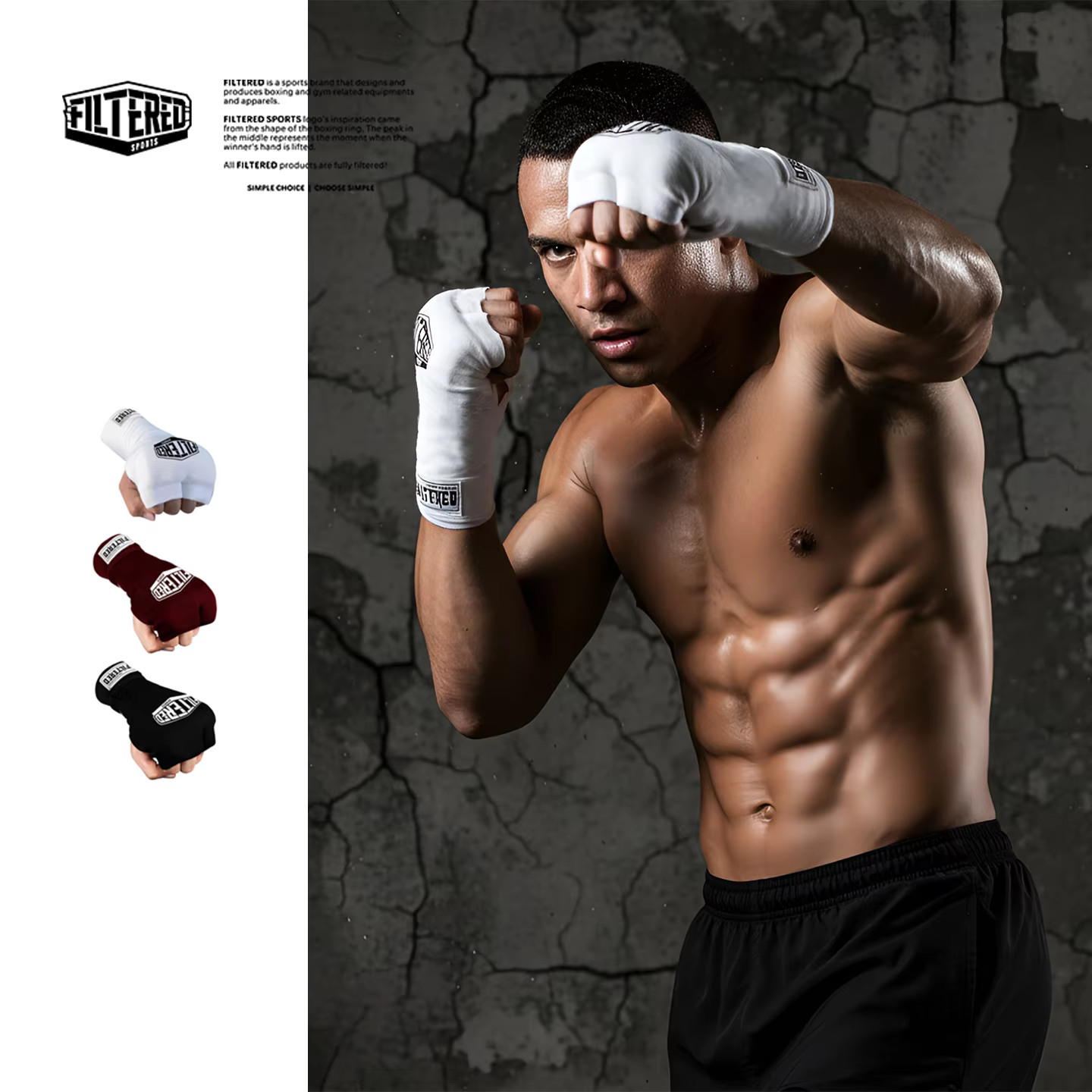 Bandages de boxe et de MMA Speed Wrap - Rembourrage en gel auto-ajustable rapide