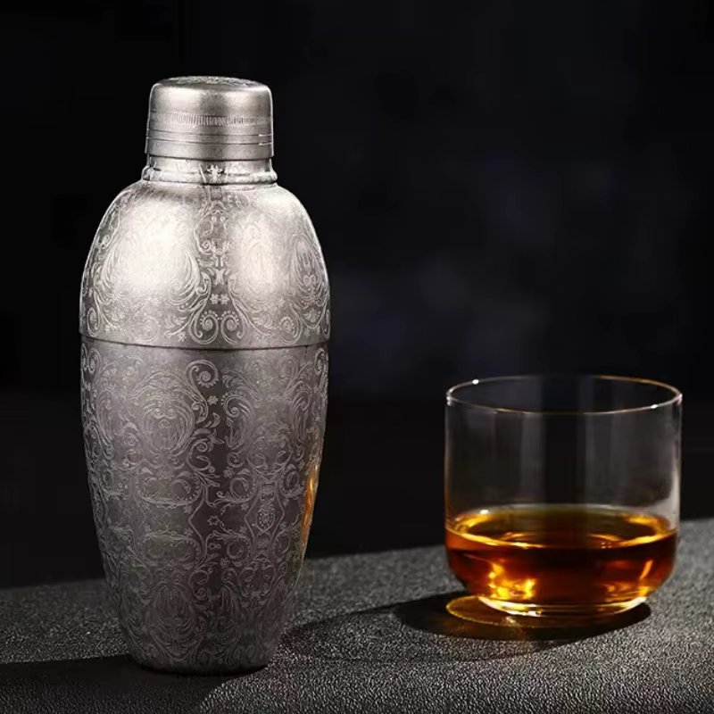 Bar Cocktail Shaker Boston Shaker acier inoxydable gravure Shaker Bar accessoire barman outils pour la maison et le Bar