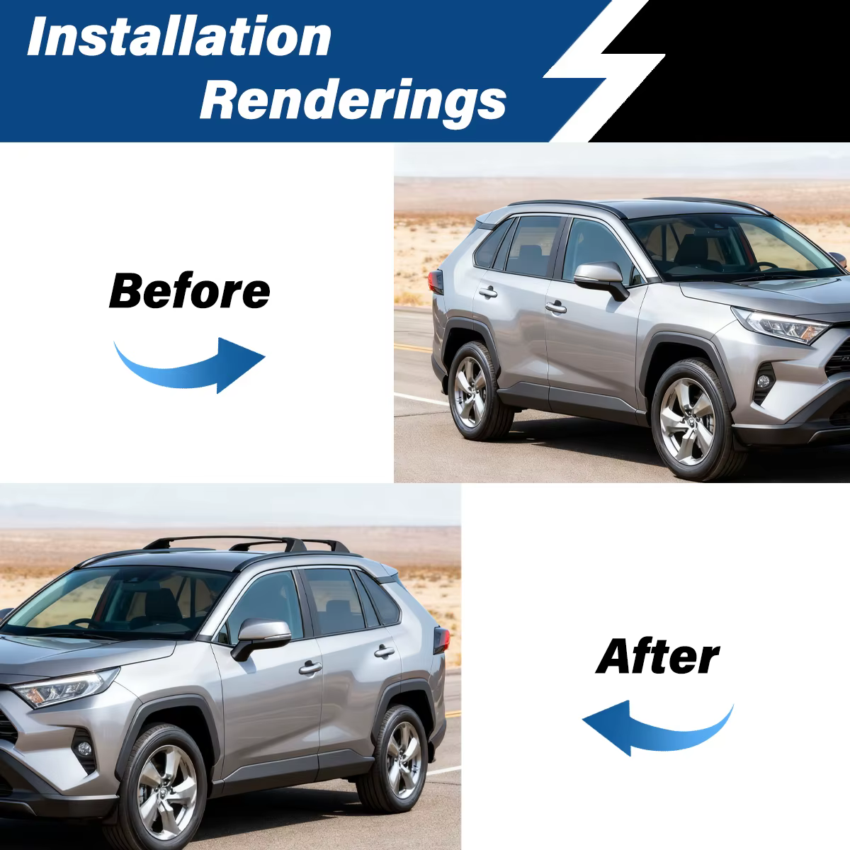 Porte-bagages pour Toyota RAV4 2019 2020 2021 2022 2023 2024 2025, barre transversale pour Automobile, support ABS, Kit de Modification du corps