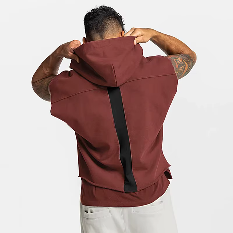 Hommes marque gymnases vêtements musculation à capuche débardeur coton sans manches gilet sweat Fitness