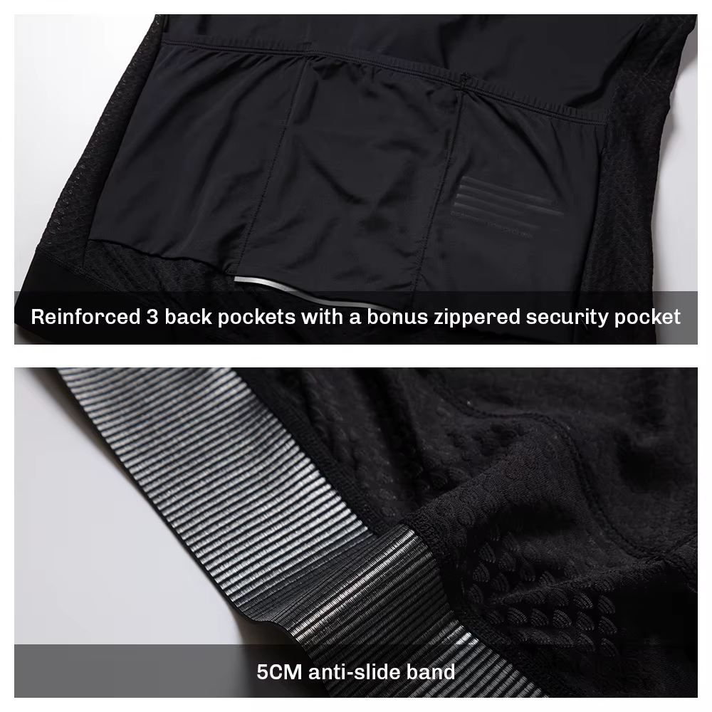 RION Maillot de cyclisme pour hommes respirant à séchage rapide coupe ajustée à manches courtes sans couture