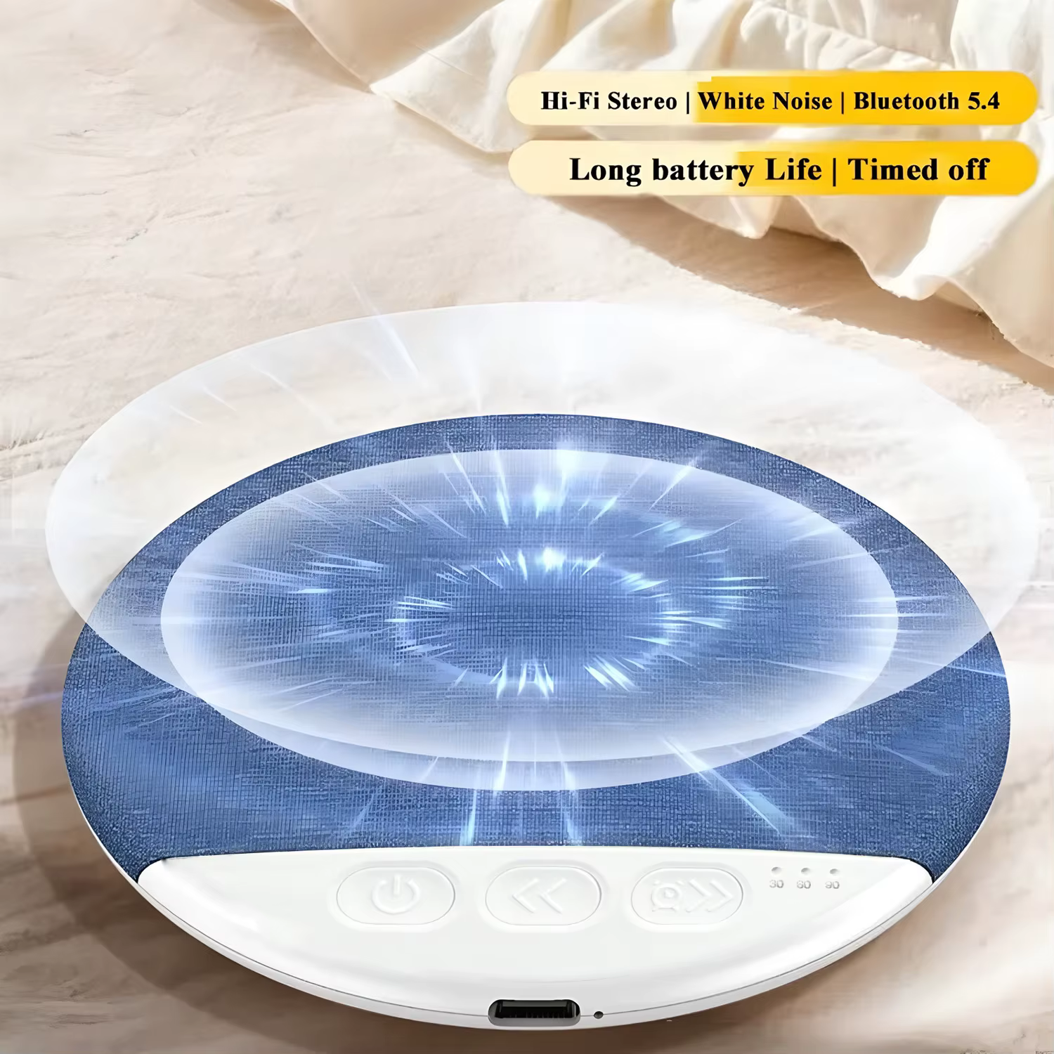 Mini haut-parleur Bluetooth portable, sons de la nature, bruit blanc, barre de son, lecteur de musique sans fil, ultra-mince, arrêt programmé, lecteur audio