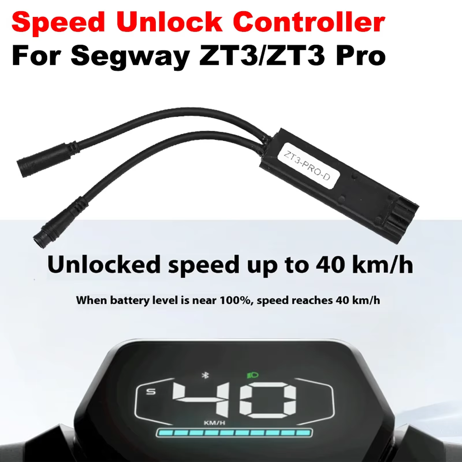 Contrôleur de déverrouillage de vitesse pour Segway ZT3 / ZT3 Pro, Module de mise à niveau à vitesse maximale 40 km/h, accessoire de retrait de câble de régulateur