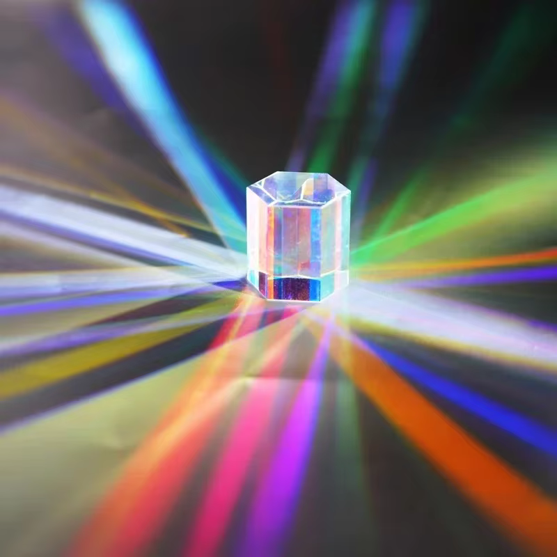 Prisme rvb couleur verre dichroïque capteur de soleil verre optique Cube décoratif x-cube pour l'enseignement de la physique prisme arc-en-ciel