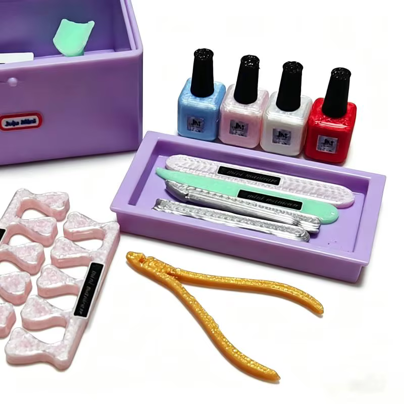 1 ensemble complet d'accessoires d'outils de manucure pour maison de poupée, parfait pour le jeu d'imitation, collection de décoration pour maison de poupée