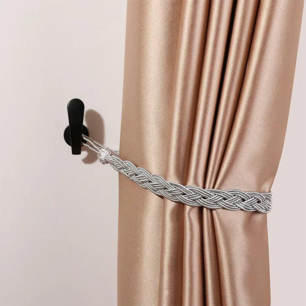 Support de rideau rétro pratique et Durable, 2 pièces/ensemble, cintre mural, crochets métalliques montés