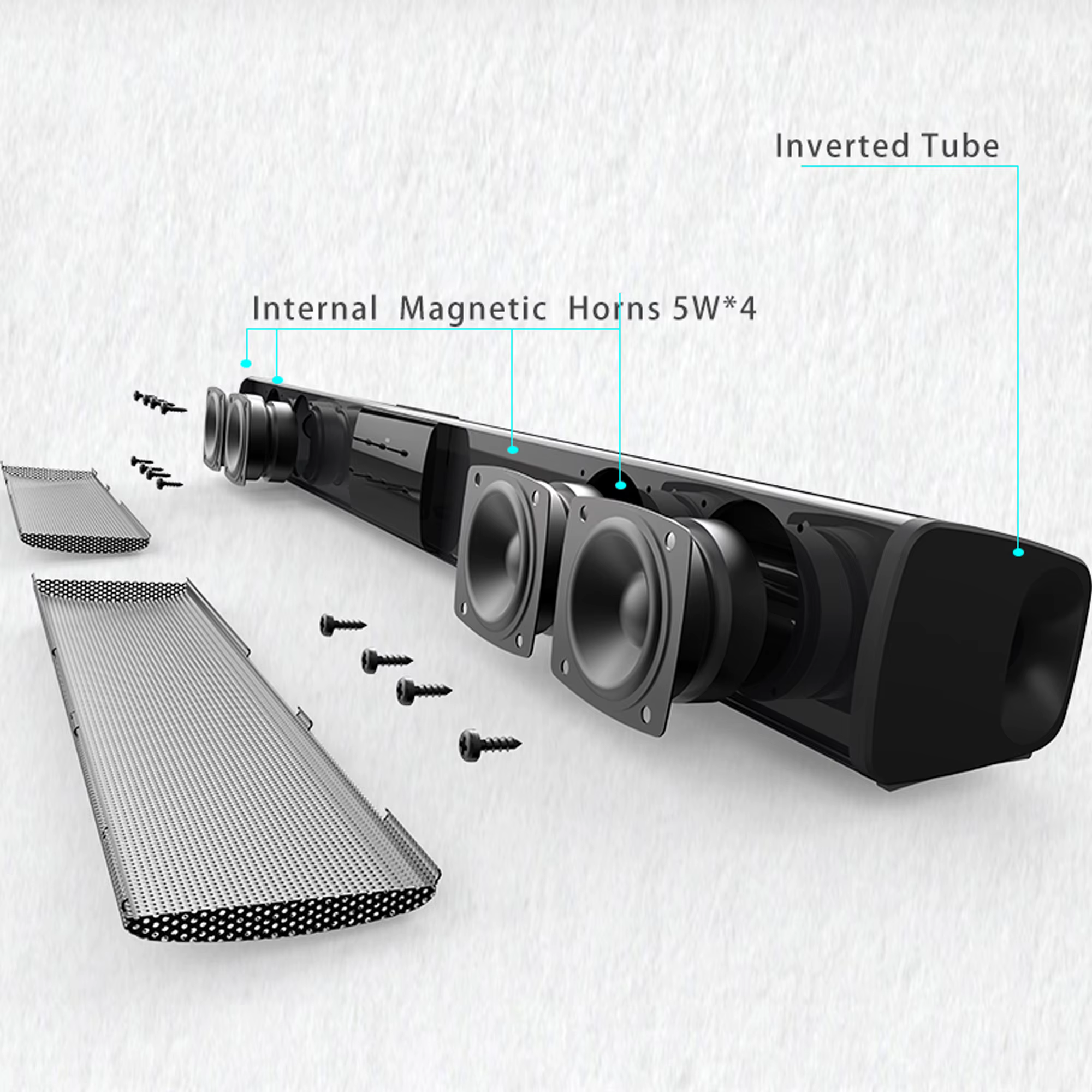 Hautréusde barre de son stéréo avec télécommande, Bluetooth 5.3, son surround, home cinéma, prise en charge RCA, AUX, carte TF