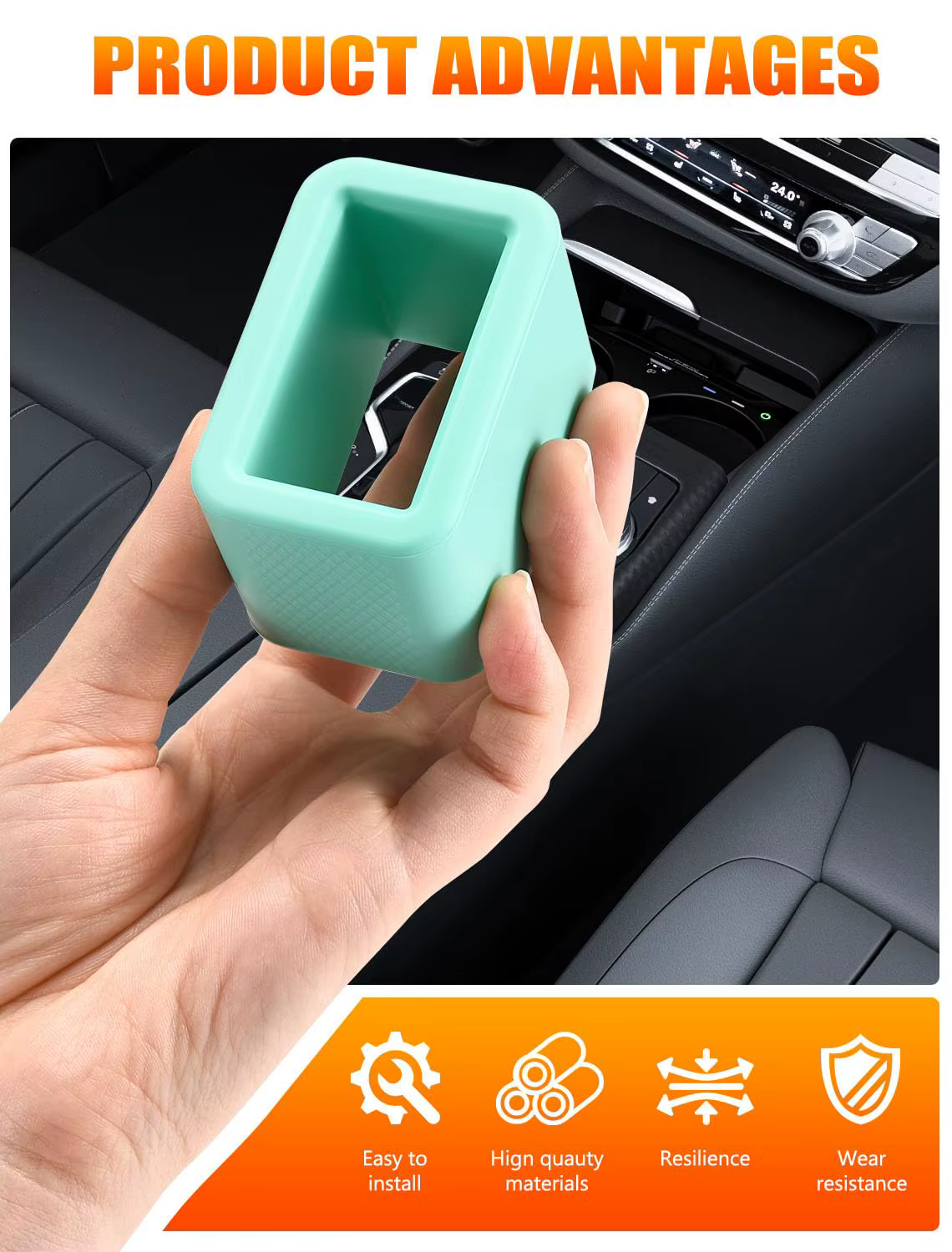Support de boucle de ceinture de sécurité phosphorescent, 2 pièces, rehausseur arrière en silicone - Garde la prise droite pour un accès rapide, ajustement universel