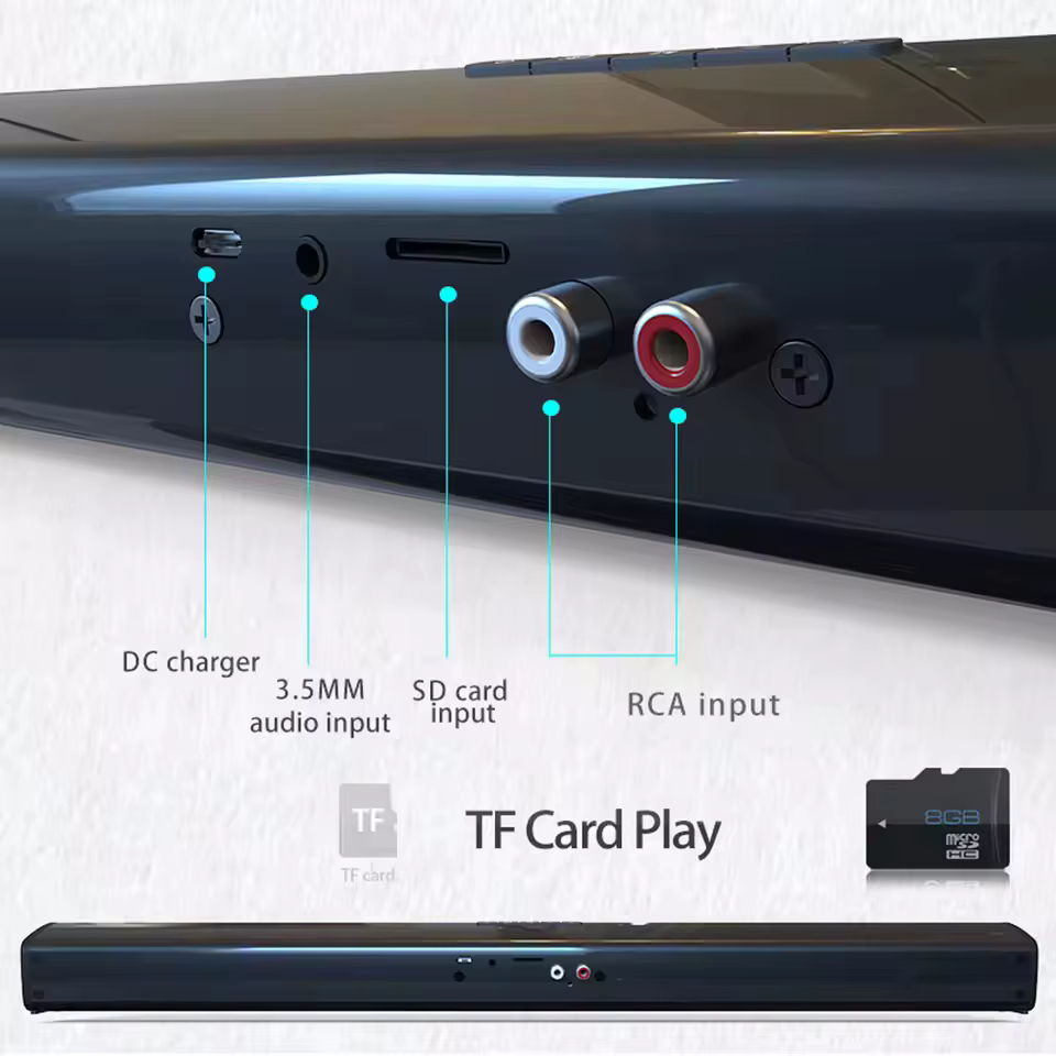 Barre De son caisson De basses sans fil pour TV haut-parleur Bluetooth barre De son boîte Radio De musique FM grande Bocina basse Blootooth Caixa De Som Coluna