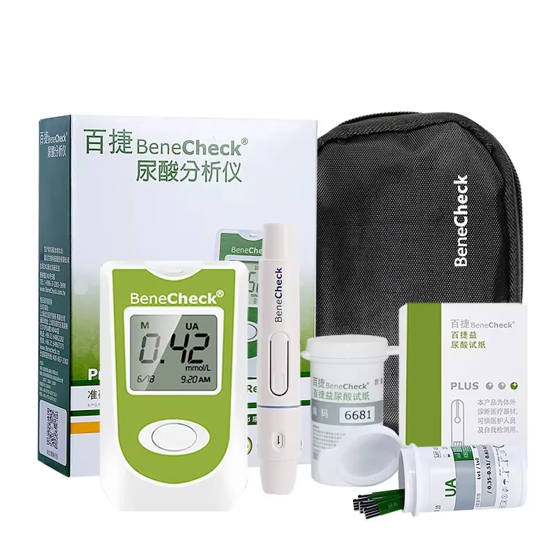BeneCheck – lecteur automatique d'acide urique, 10/25 pièces, bandelettes de test et aiguilles de ponction pour la mesure de l'acide urique, moniteur de goutte monochrondroïtique inclus!